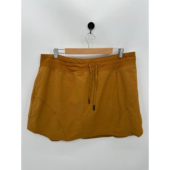 Alpine Skort Women XXL NWT Mustard Brown Stretch Waist Tennis Pickleball Preppy - Picture 1 of 8